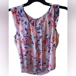 Candie’s Floral Sleeveless Top Women’s XL Boho Blouse
